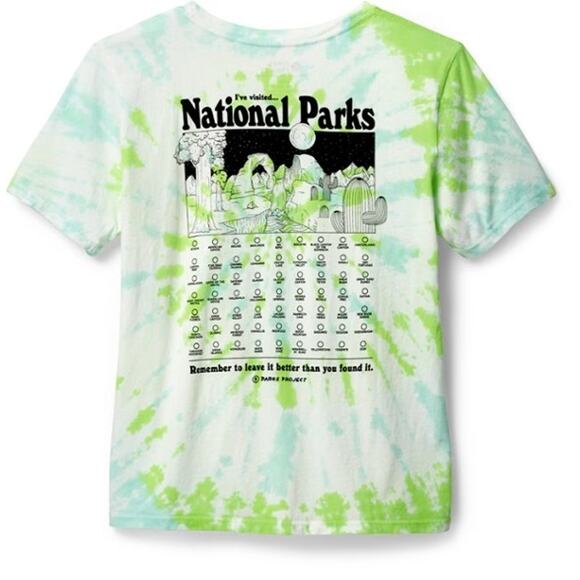 Parks Project National Park Checklist Tye Dye Tee Womens Large - Picture 1 of 4